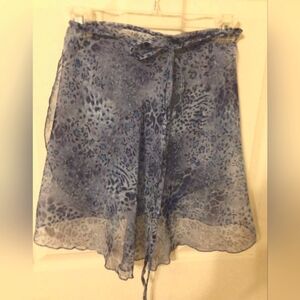 Women's Ladies' Sheer wrap ballet skirt blue/purple floral/leopard patterned